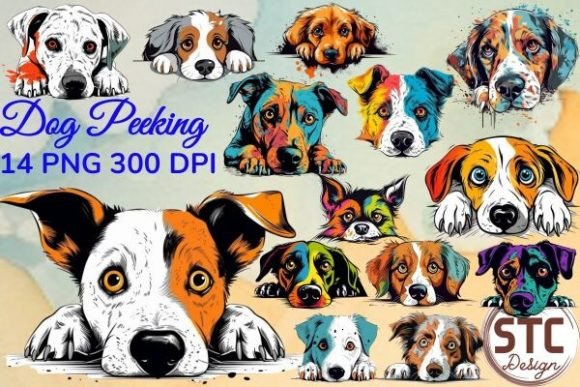 Adorable Peeking Pups: A Clipart Bundle for Every Creator