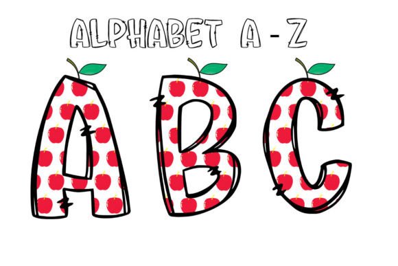 Back to School Alphabet Apple Doodle: A Creative Font for Educators