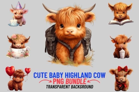 Cute Baby Highland Cows Sublimation: Whimsical Design for Every Project