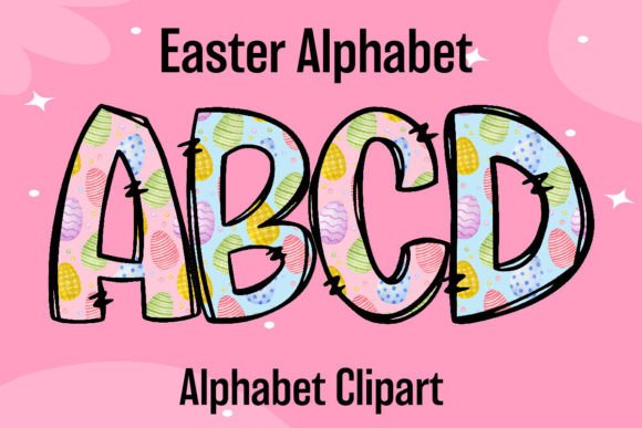 Easter Eggs Boy Girl Alphabet Set Doodle: A Fresh Take on Festive Design