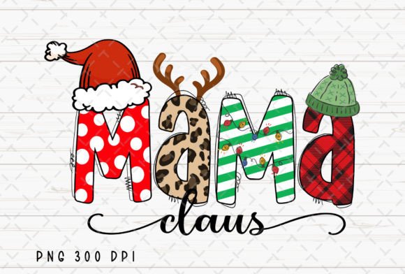 Mama Claus Retro Christmas Mom PNG for Festive Design