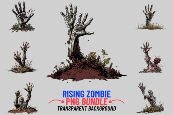 Rising Zombie 12 PNG Clipart: Elevate Your Halloween & Horror Designs