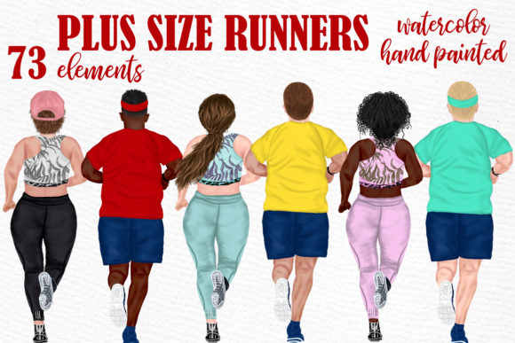 Runners Clipart Plus Size People: Authenticity in Design