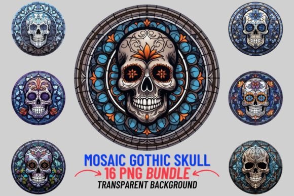 Unleash Gothic Charm with Stained Glass Sugar Skulls