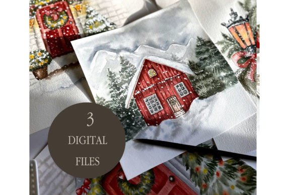 Watercolor Christmas Postcards Set: Your Holiday Design Toolkit